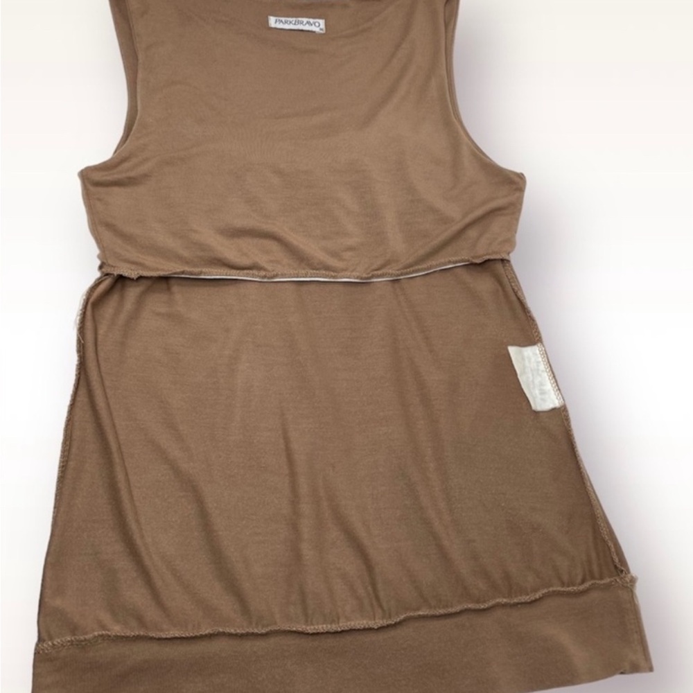 ParkBravo Scoop Neck Elegant Brown Sleeveless Top | Tank Top - Picture 8 of 8